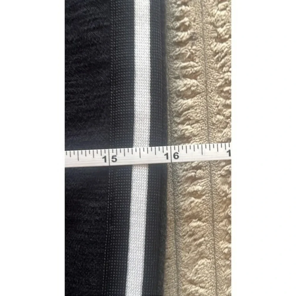 Hema Black Bodycon Midi Skirt Side Stripe Sporty Chic‎ White Slit Size S